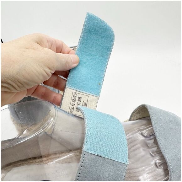 Jeffrey‎ Campbell Light Blue Suede Espadrille Platform Wedge Sandal Size 9 - Picture 11 of 14